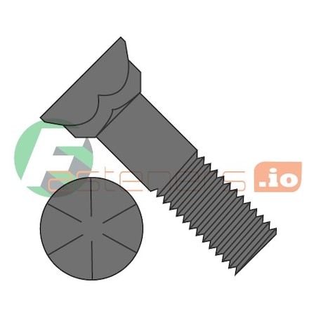 Newport Fasteners Plow Bolt, 5/8"-11 Thrd Sz, 2-1/4" L, Steel, Plain, 225 PK 667316